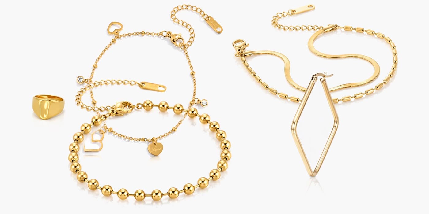 Gold Minimalist Jewelry Layering Set