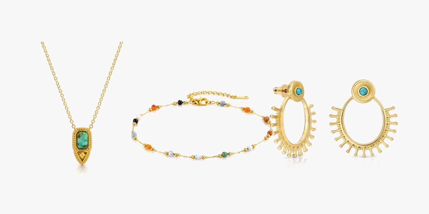 Boho Gold Bar Jewelry Set