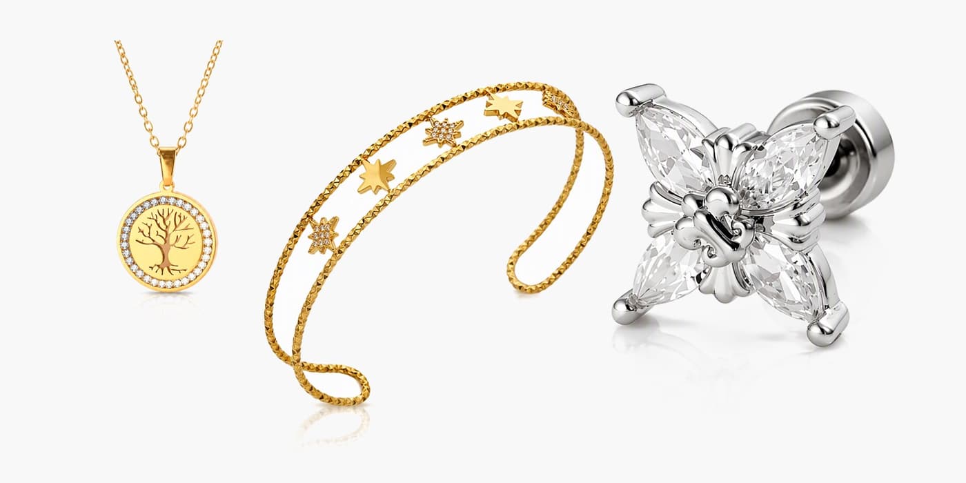 Classic Silver Flower Jewelry Stack