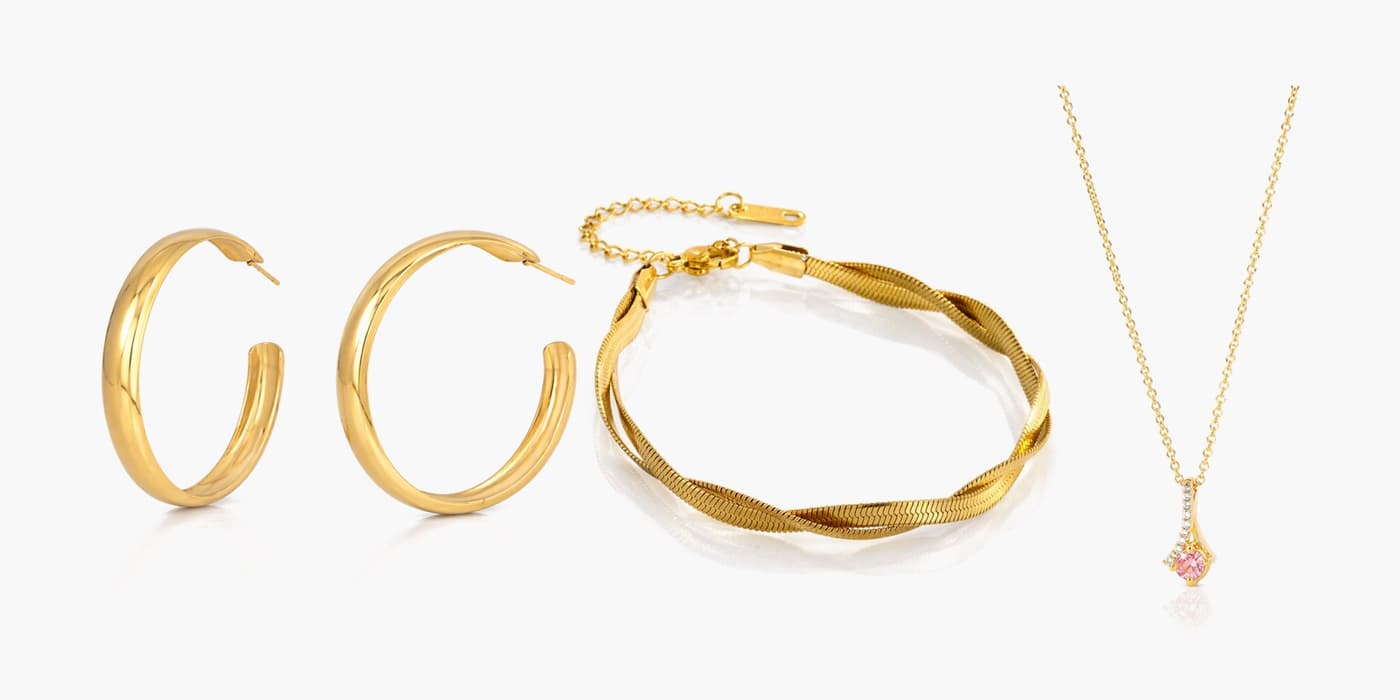 Gold Minimalist Jewelry Layering Set