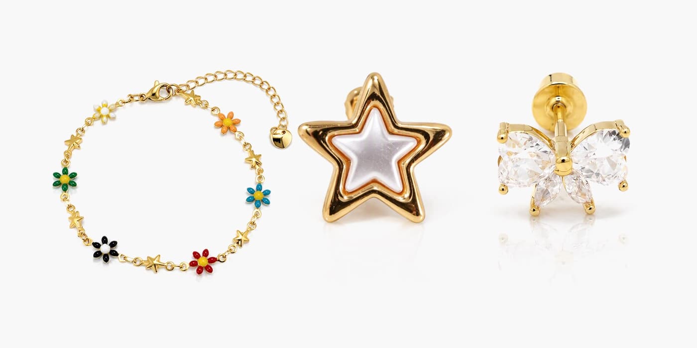 Gold Y2K Jewelry Set