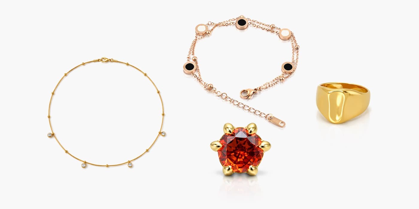 Gold Minimalist Jewelry Layering Set