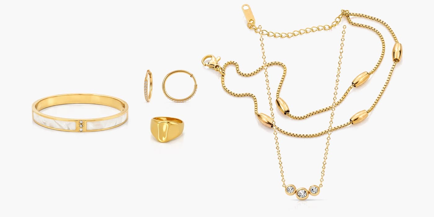 Gold Minimalist Jewelry Set