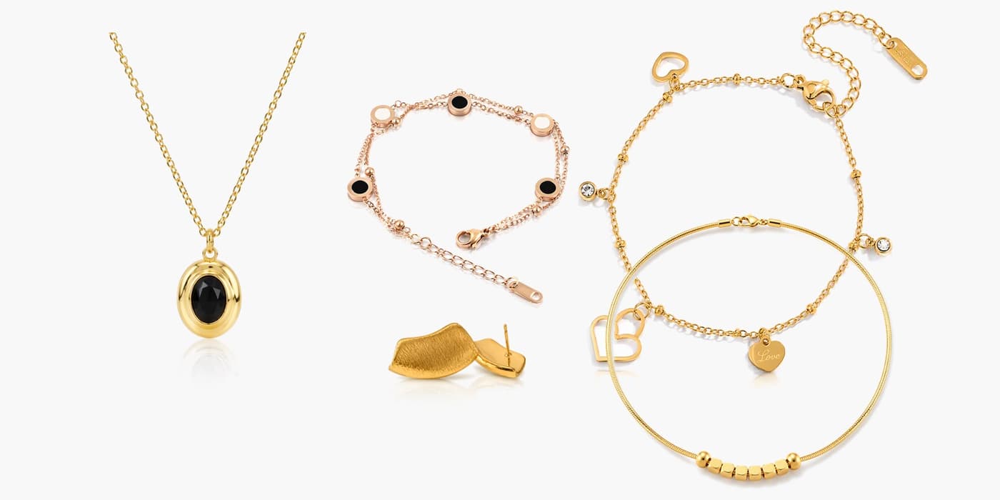 Gold Minimalist Jewelry Layering Set