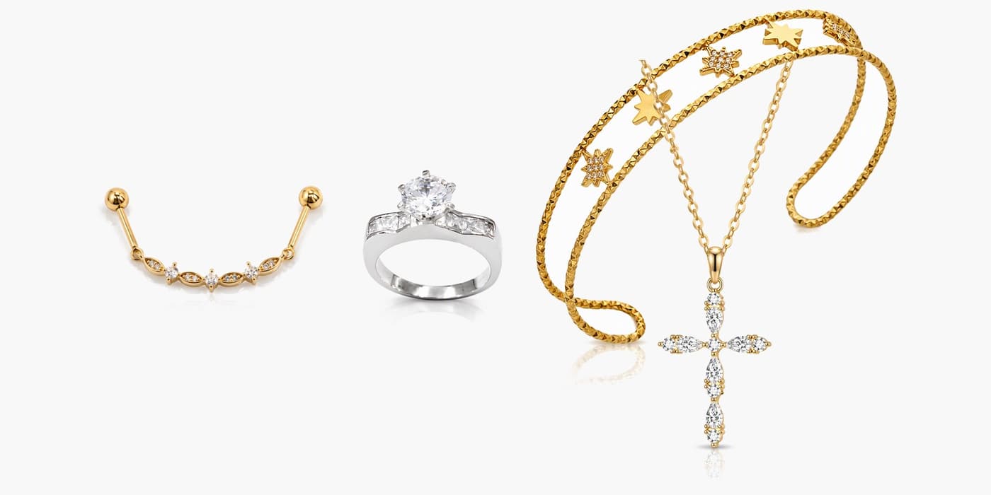 Silver Sparkling Jewelry Set
