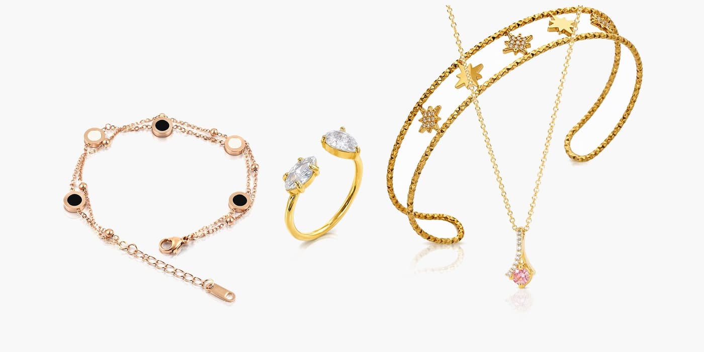 Gold Minimalist Jewelry Layering Set