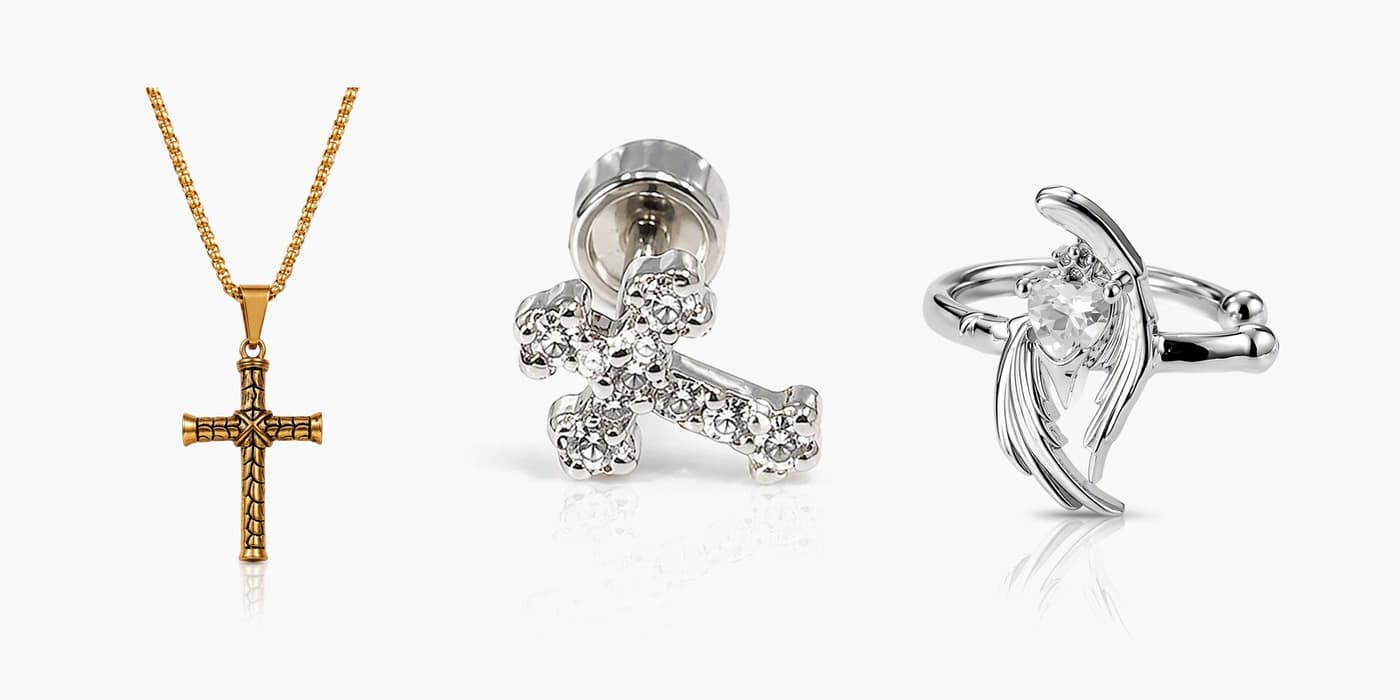 Silver Edgy Jewelry Set