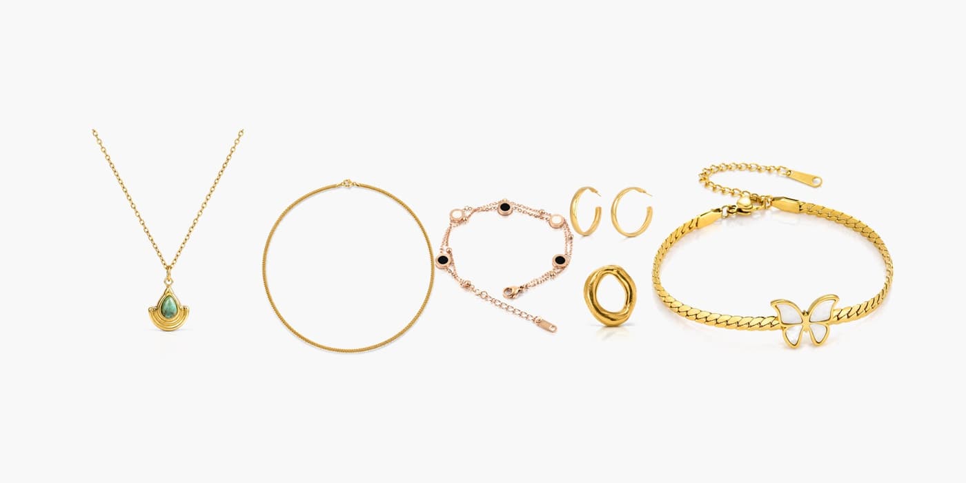 Gold Minimalist Jewelry Layered Set