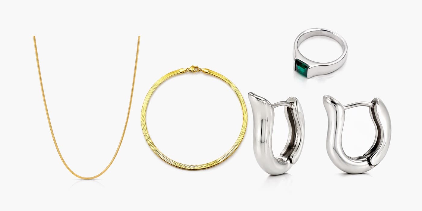 Silver Minimalist Jewelry Layered Set