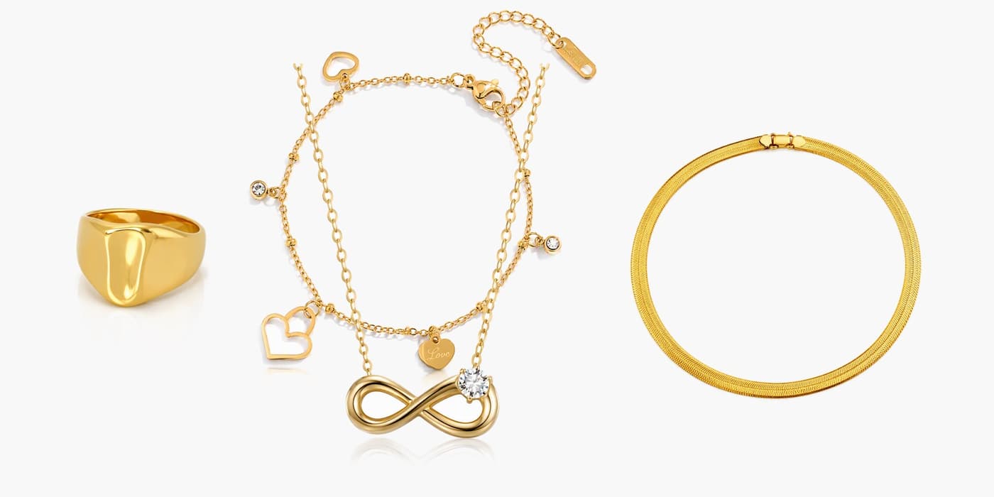 Gold Minimalist Jewelry Layering Set