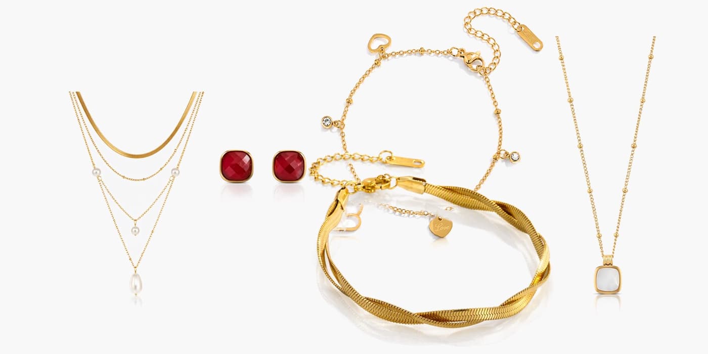 Gold Minimalist Jewelry Layering Set