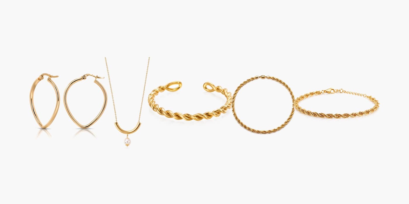 Gold Classic Jewelry Set
