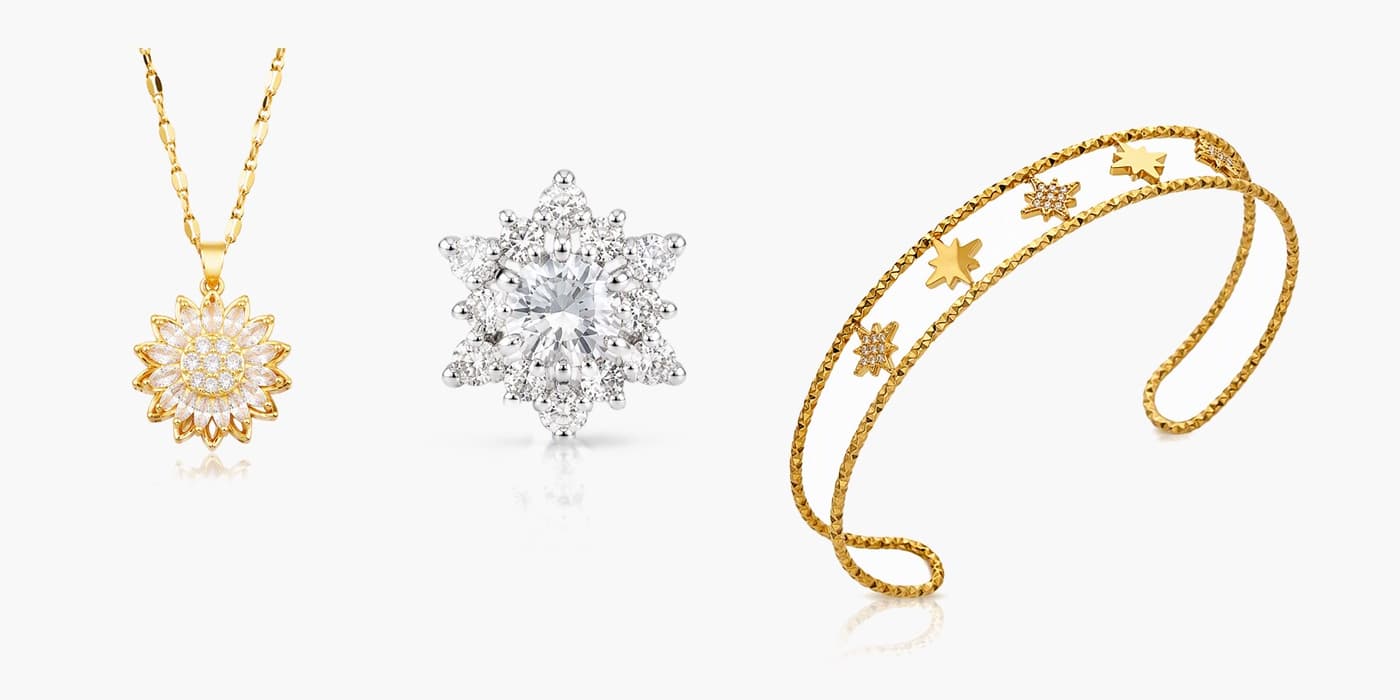 Silver Sparkling Star Jewelry Trio