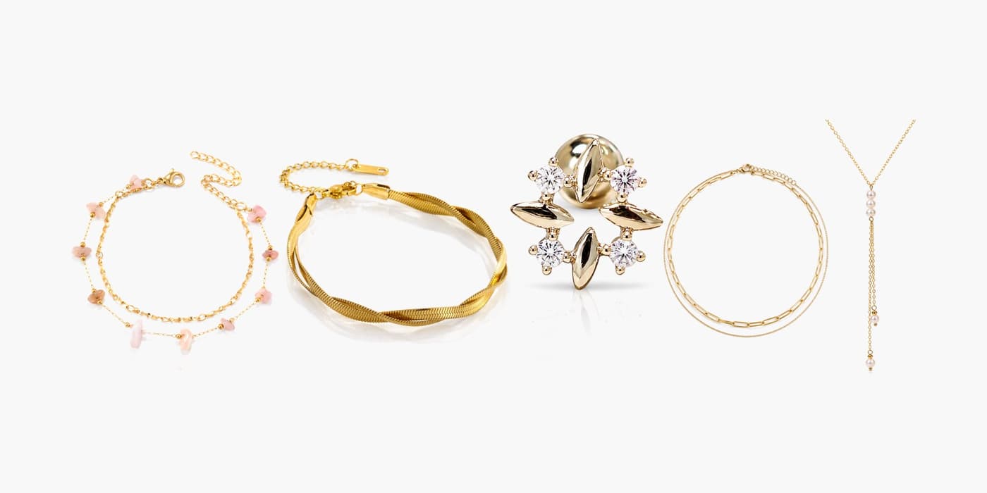 Gold Minimalist Jewelry Layering Set