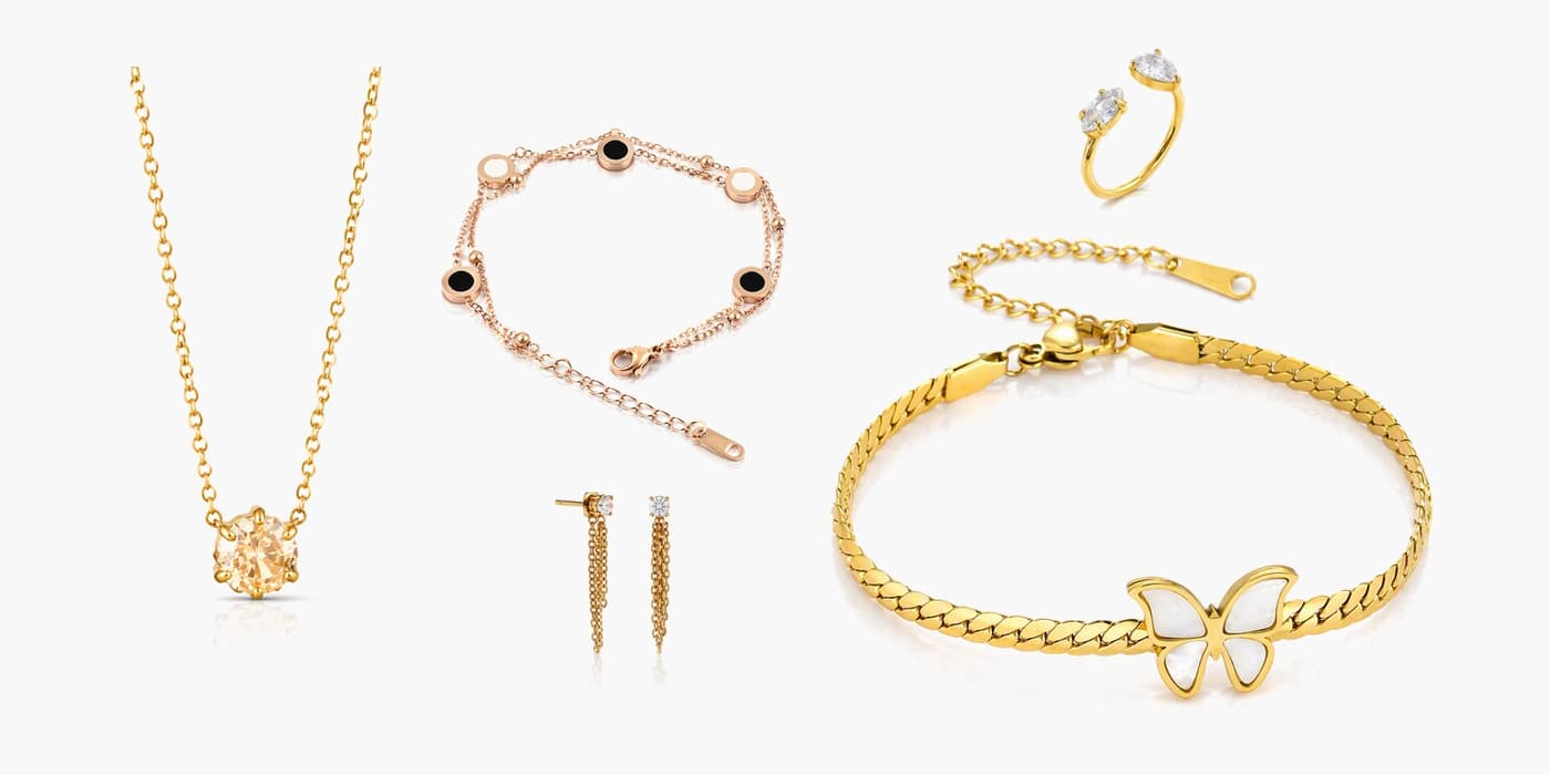 Gold Minimalist Jewelry Layered Set