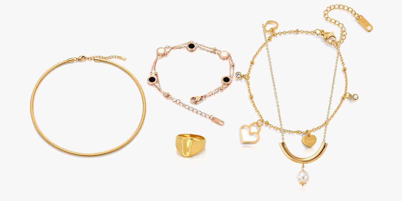 Gold Bar Jewelry Layering Set