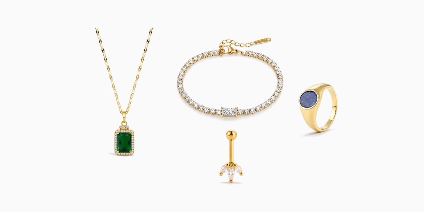 Gold Classic Bar Jewelry Layering Set