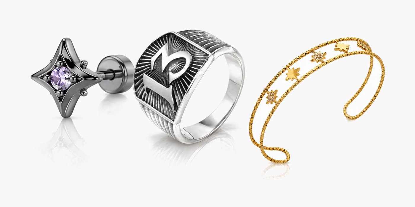 Silver Star Jewelry Set