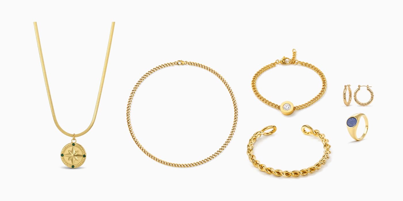 Classic Gold Circle Jewelry Layered Set