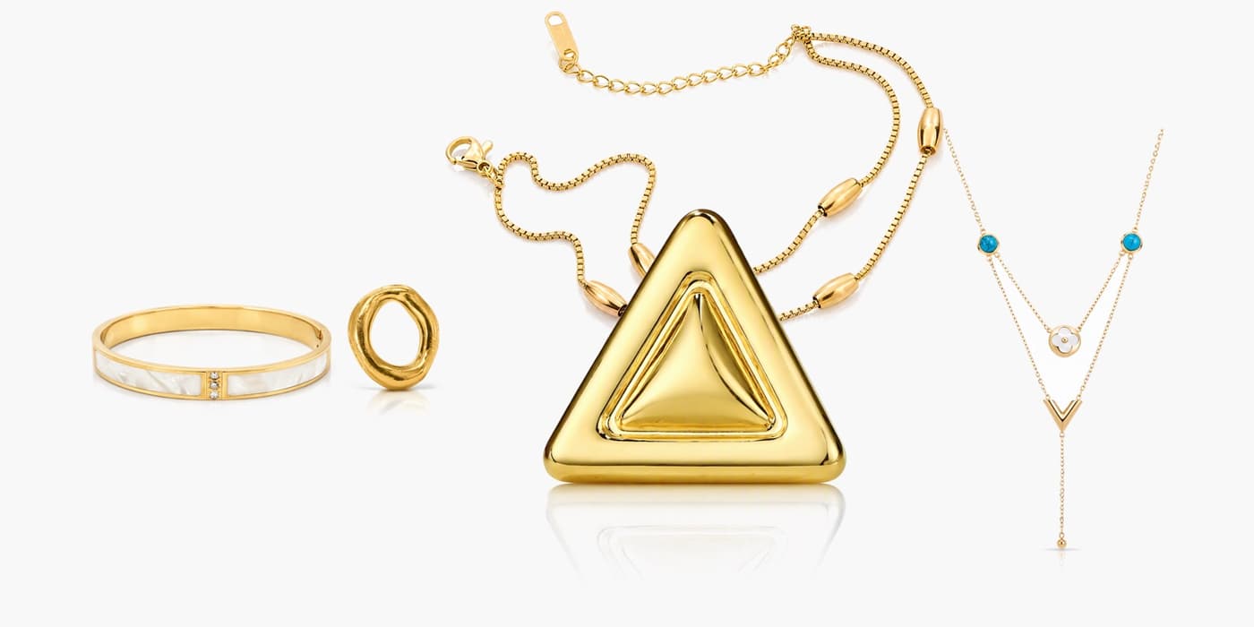 Gold Minimalist Flower Jewelry Stack