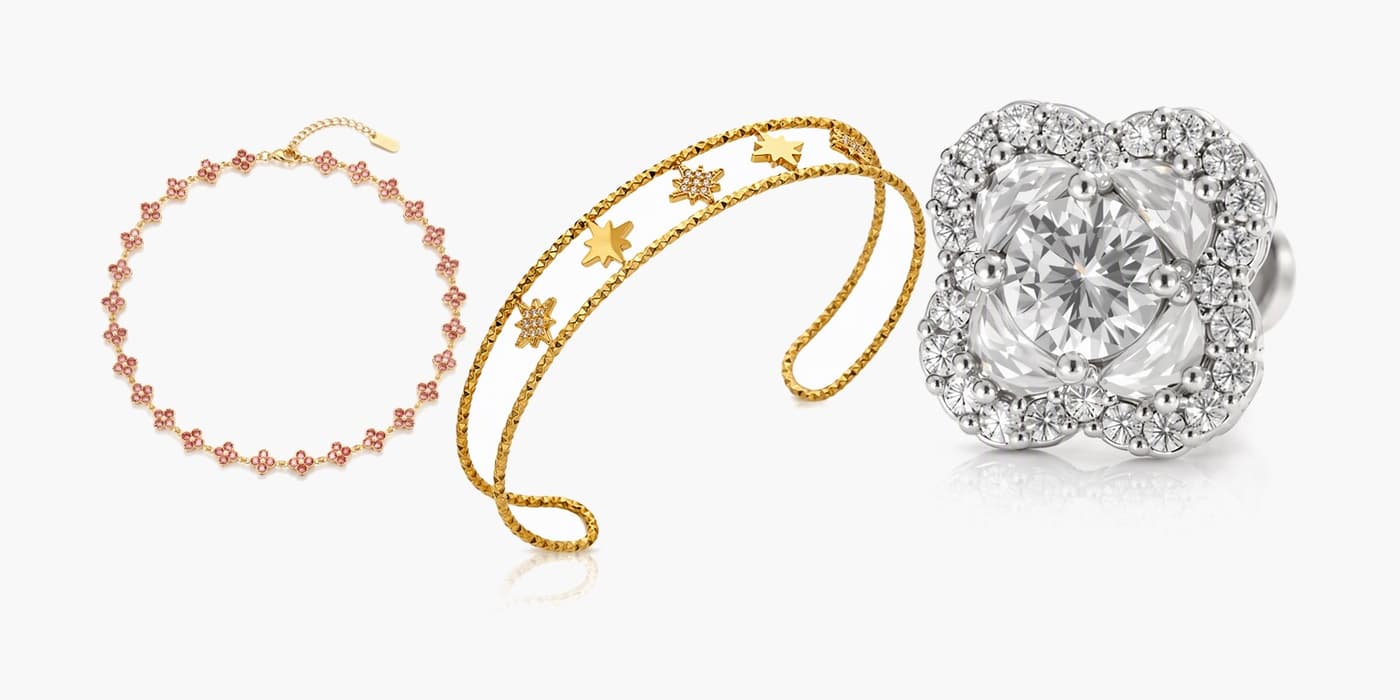 Silver Flower Party Trio
