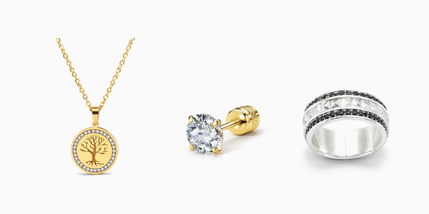 Classic Silver Circle Jewelry Set