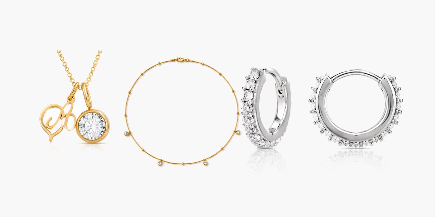 Silver Minimalist Necklace & Earrings Layered Set