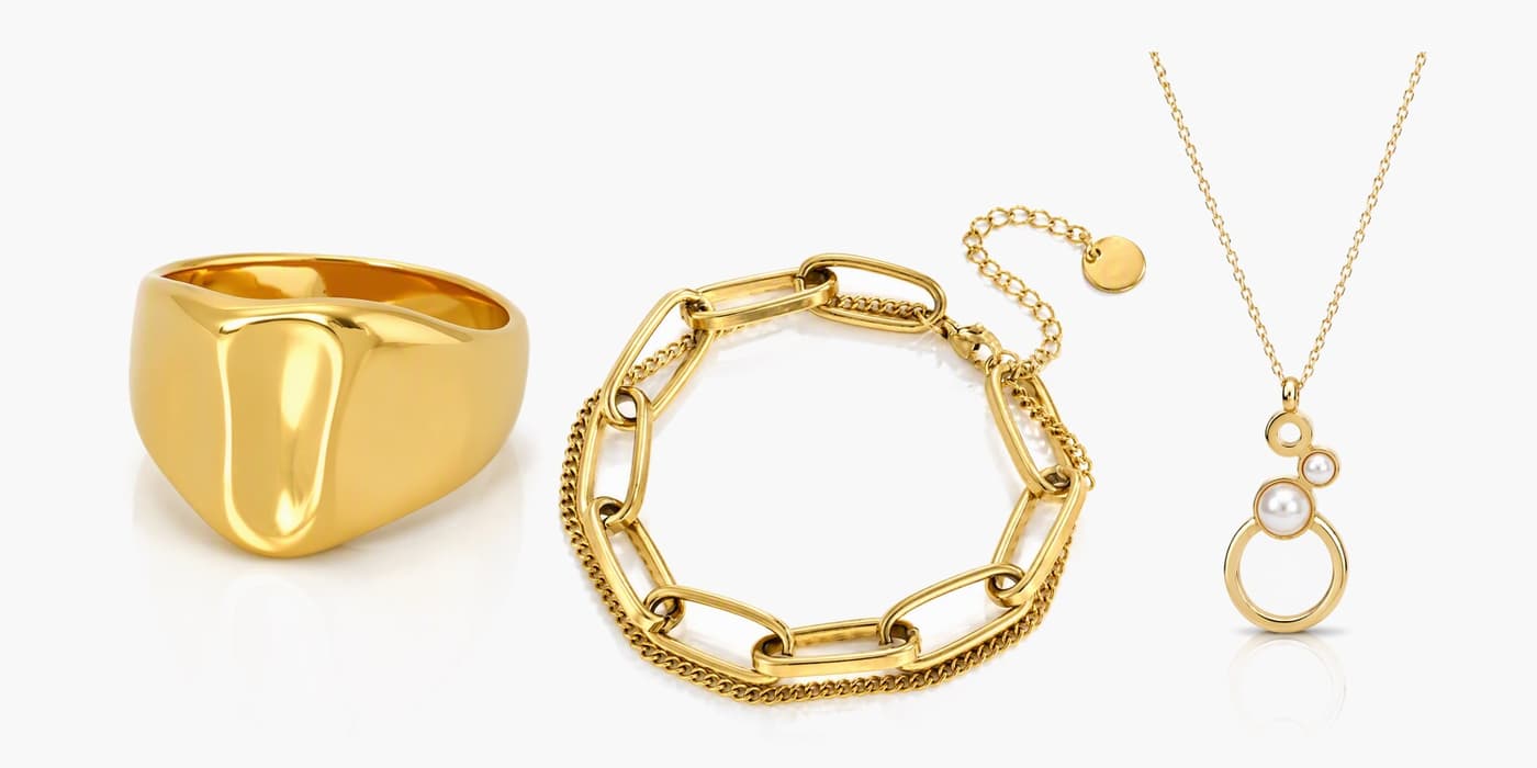 Gold Minimalist Circle Jewelry Set