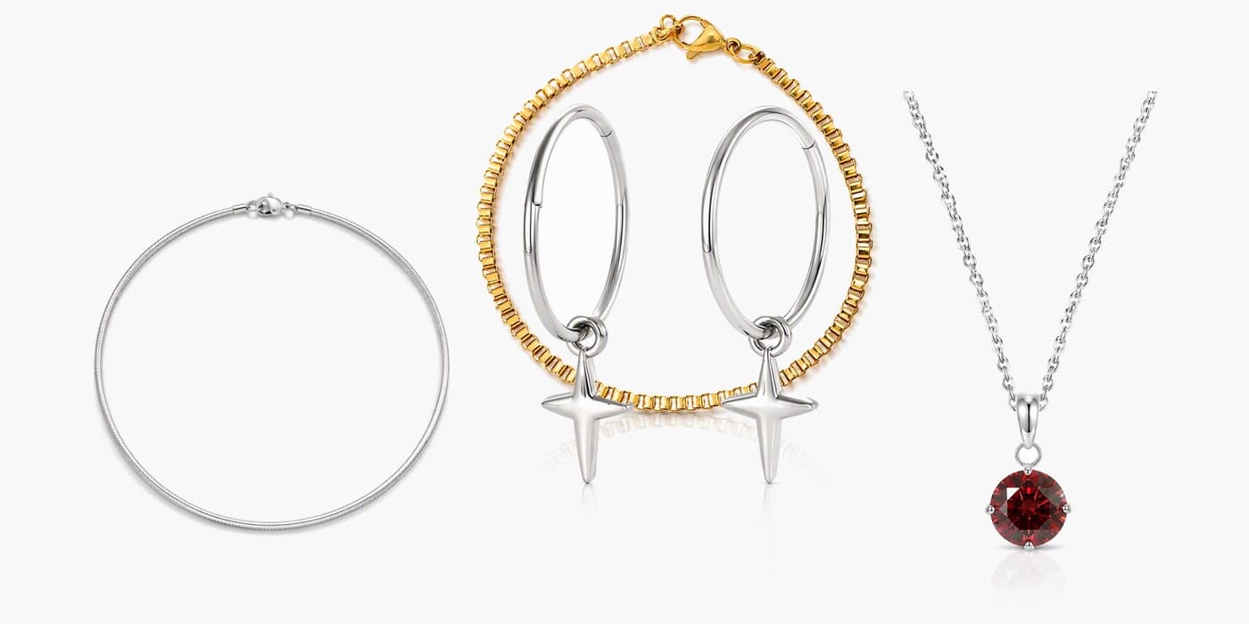 Silver Minimalist Star Jewelry Layered Set