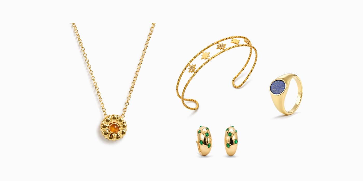 Classic Gold Flower Jewelry Layering Set