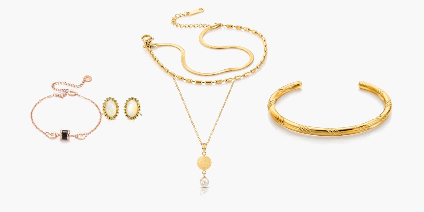 Gold Classic Jewelry Layering Set
