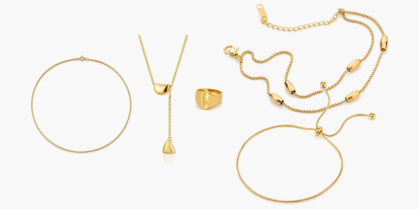 Gold Minimalist Bar Jewelry Layered Set