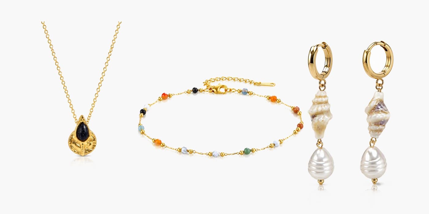 Gold Boho Shell Jewelry Set