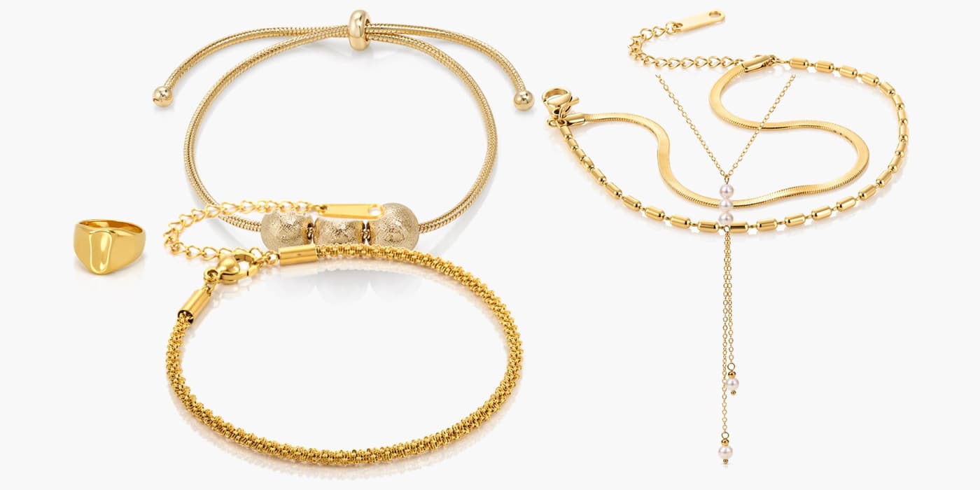 Gold Classic Jewelry Set
