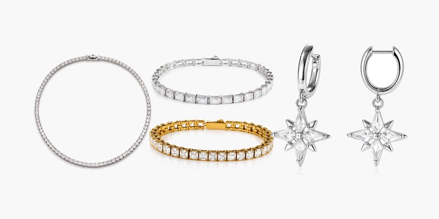 Silver Star Jewelry Set