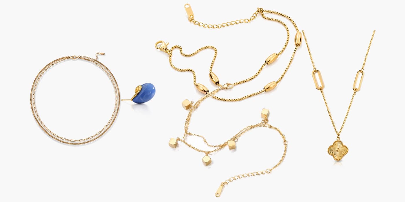 Gold Minimalist Jewelry Layered Set