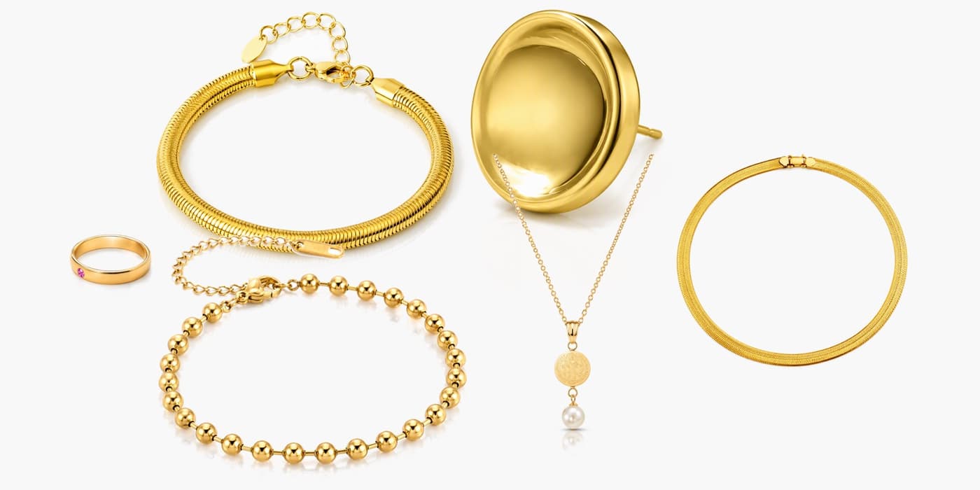 Gold Minimalist Jewelry Layered Set