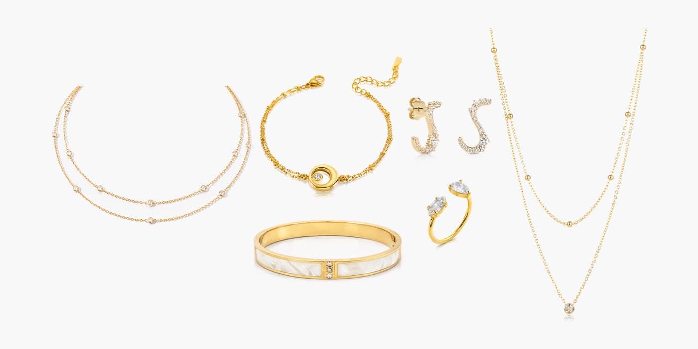Gold Minimalist Jewelry Layered Set