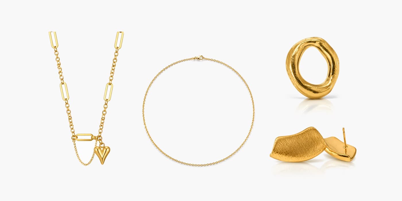 Gold Minimalist Heart Jewelry Layering Set