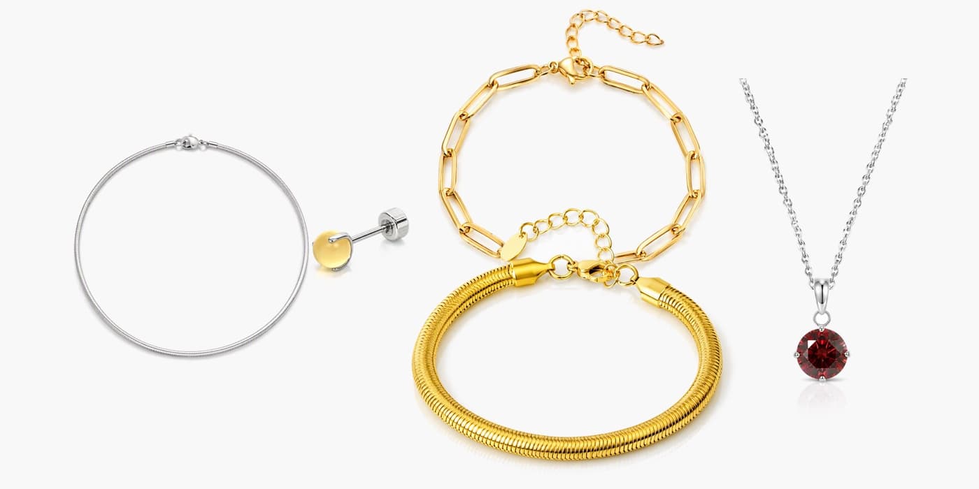 Silver Minimalist Jewelry Layered Set