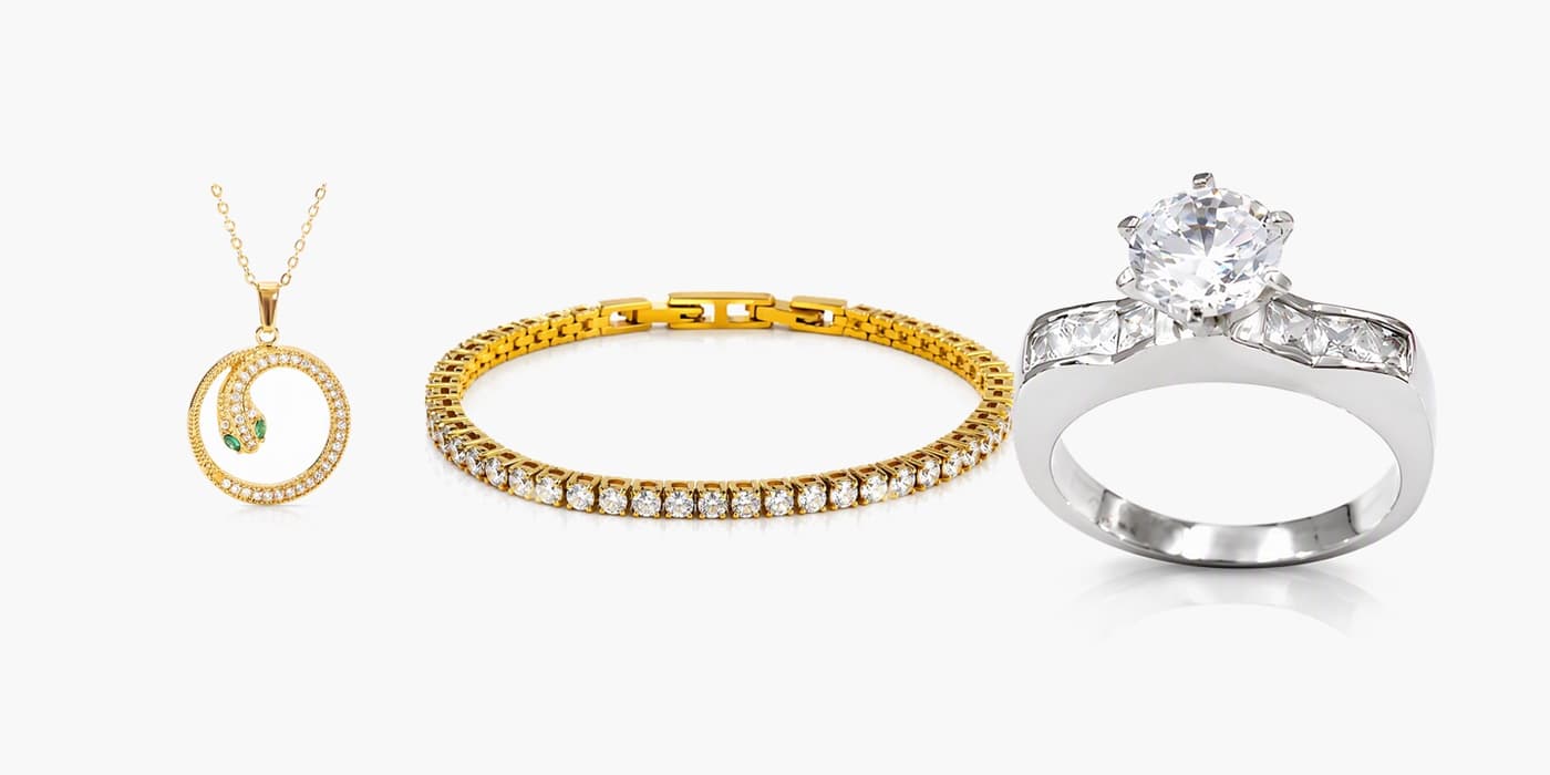 Silver Sparkling Jewelry Trio