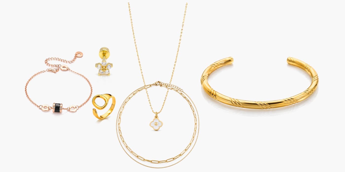 Flower Jewelry Layered Set
