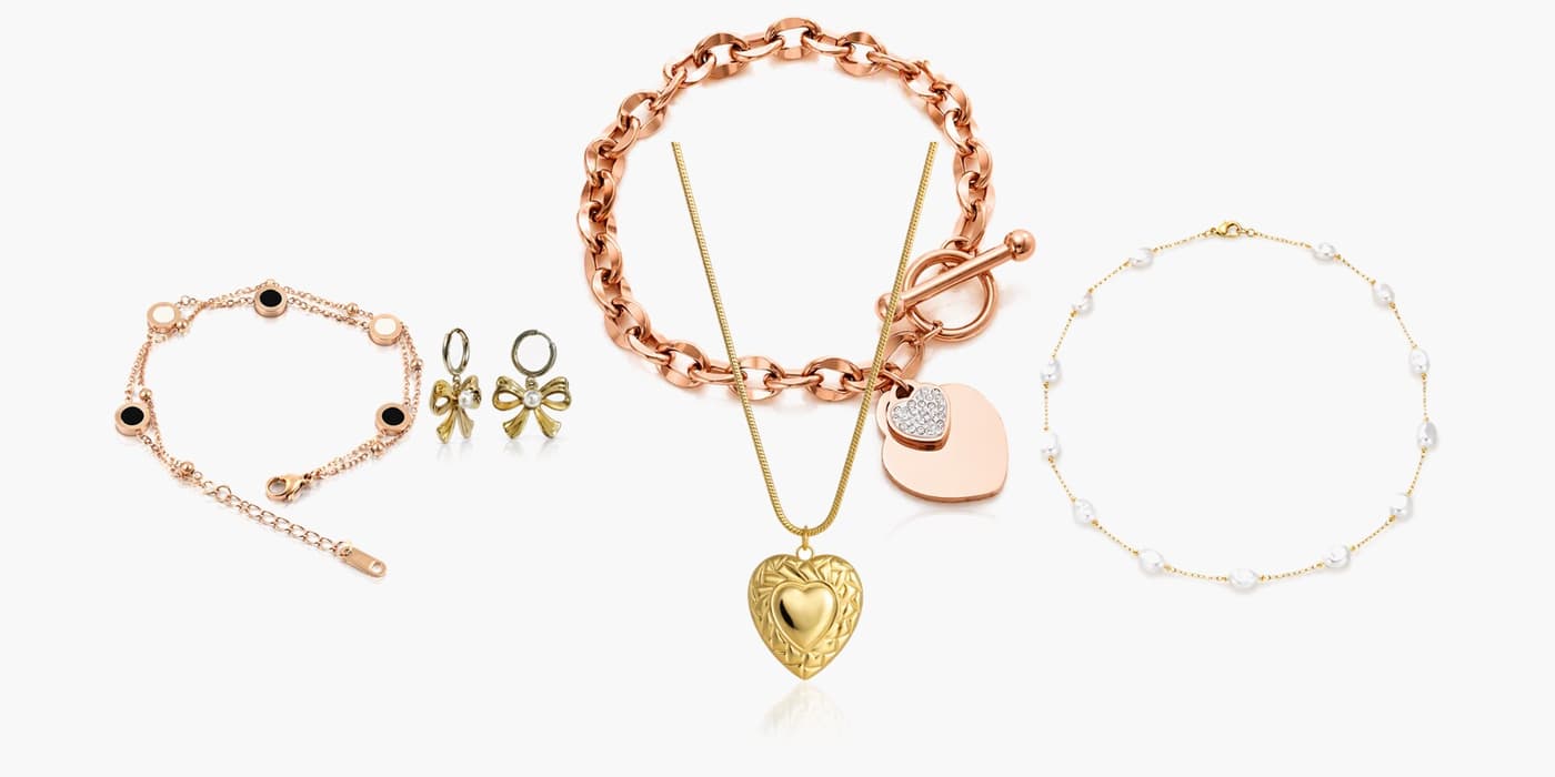 Gold Classic Bow Jewelry Set