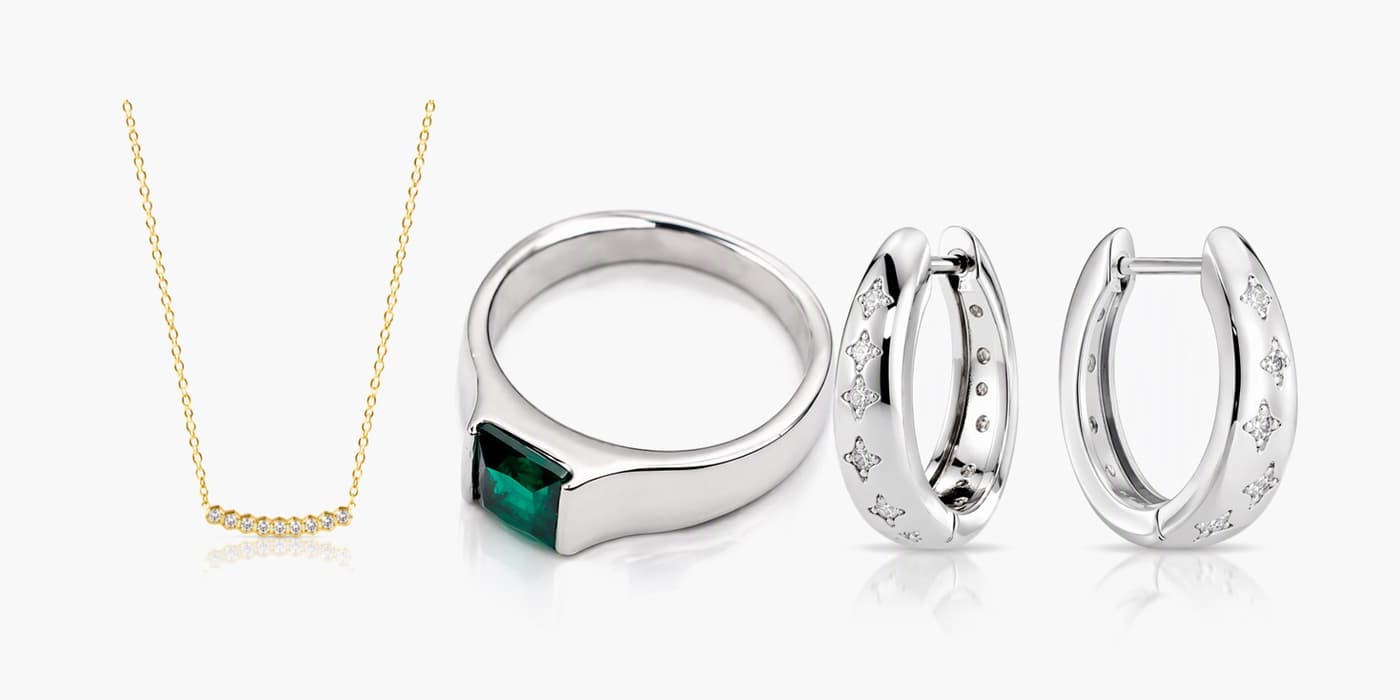 Minimalist Silver Bar Jewelry Set