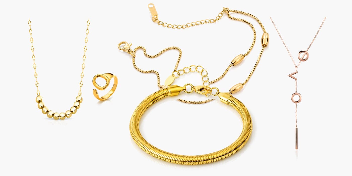 Gold Minimalist Circle Jewelry Set