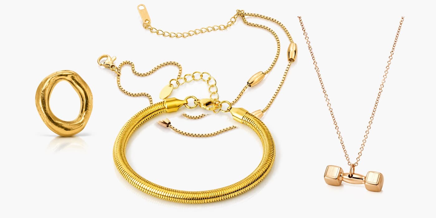 Gold Minimalist Bar Jewelry Layering Set
