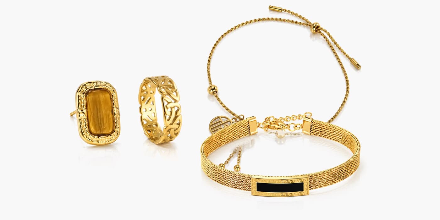 Gold Bar Jewelry Stack