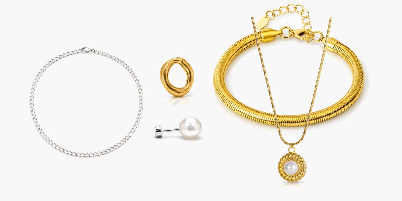 Silver Classic Jewelry Set