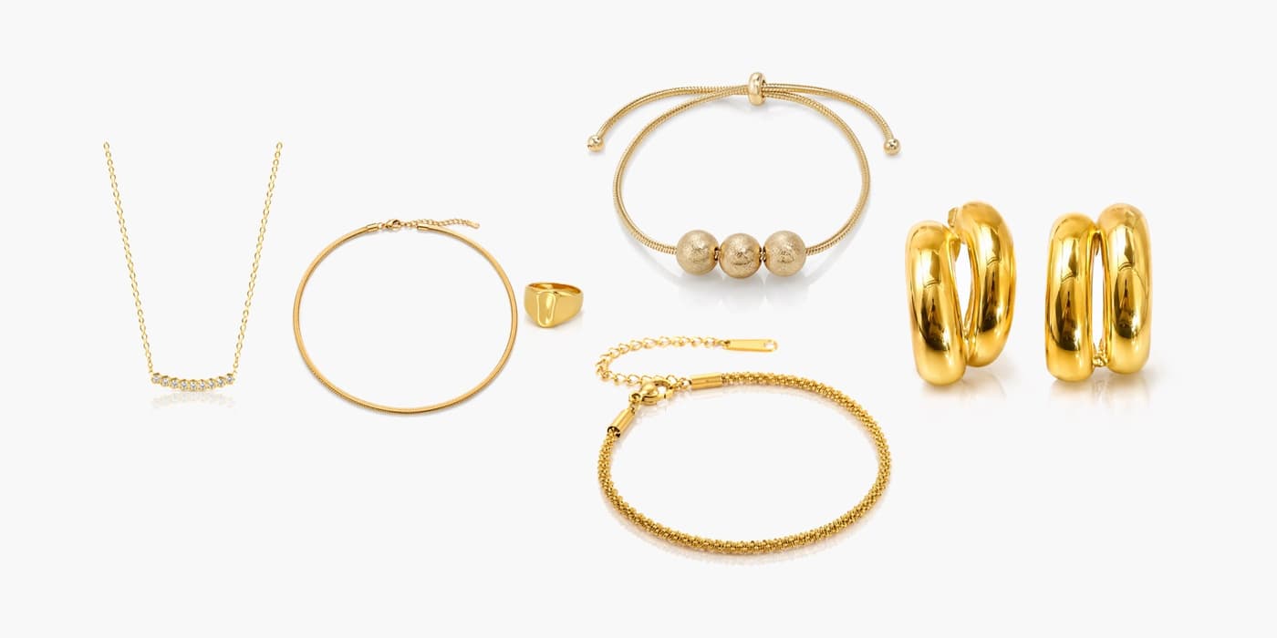 Gold Minimalist Jewelry Set