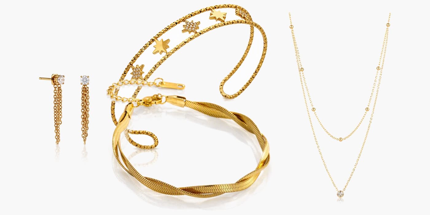 Gold Minimalist Jewelry Set